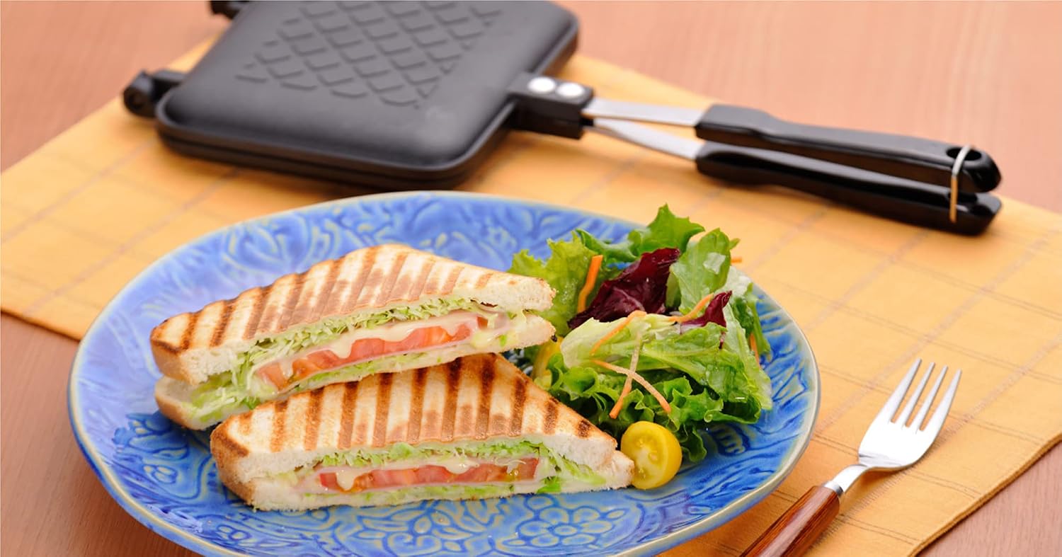 Hot Sandwich Maker, Panini Press, Hand Toaster, Made of Aluminum Alloy