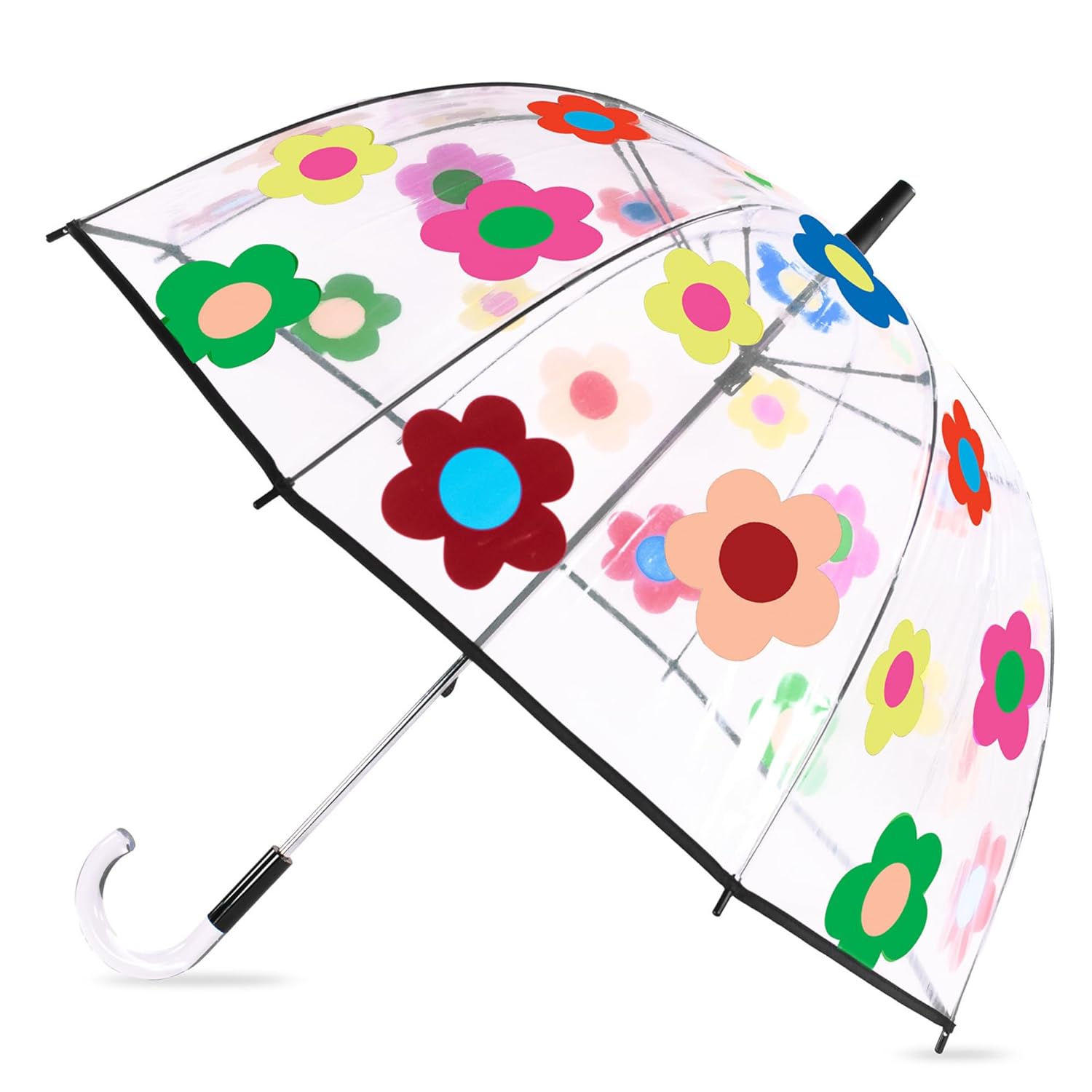 kate spade new york Clear Umbrella for Rain Large Bubble Umbrella for Adults with Floral Design