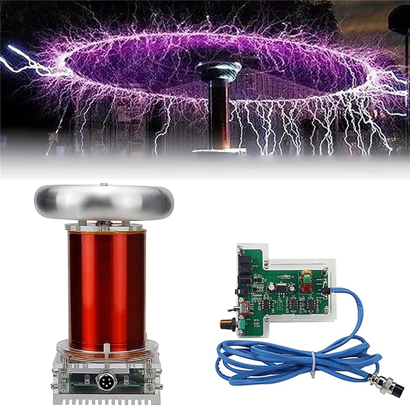 YmnFI Mini Spark Gap Tesla Coil Educational Model Diy Kit, Music Tesla Coil 20cm Electronic Arc Ignition Tesla Science Physics Experiment Toys