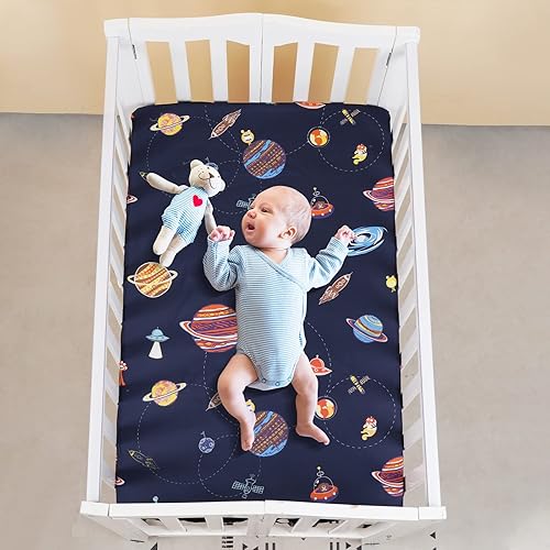 Miniatura 86 de PHF Juego de sábanas suaves para moisés, paquete de 2 sábanas sedosas y transpirables para bebé niña, ajuste universal para la mayoría de colchones