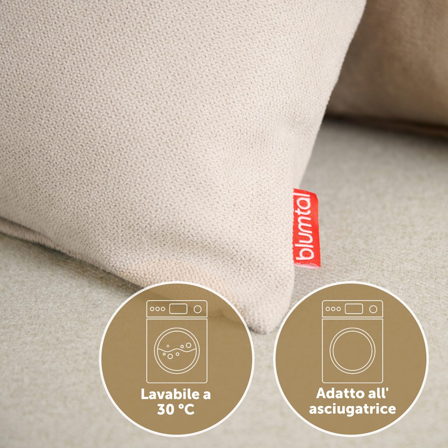 Blumtal Federe Cuscini Divano in Ciniglia, Copricuscini Divano, Federe Cuscino Divano, 2 Pezzi, 40 x 60cm, Bianco