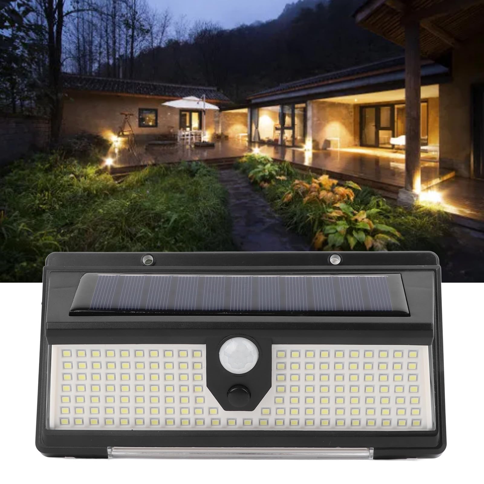 Solar Sensor Wall Light 3 Lighting Modes Waterproof Solar Motion Lamp Human Body Induction Wall Mount Solar Lights for Outdoor