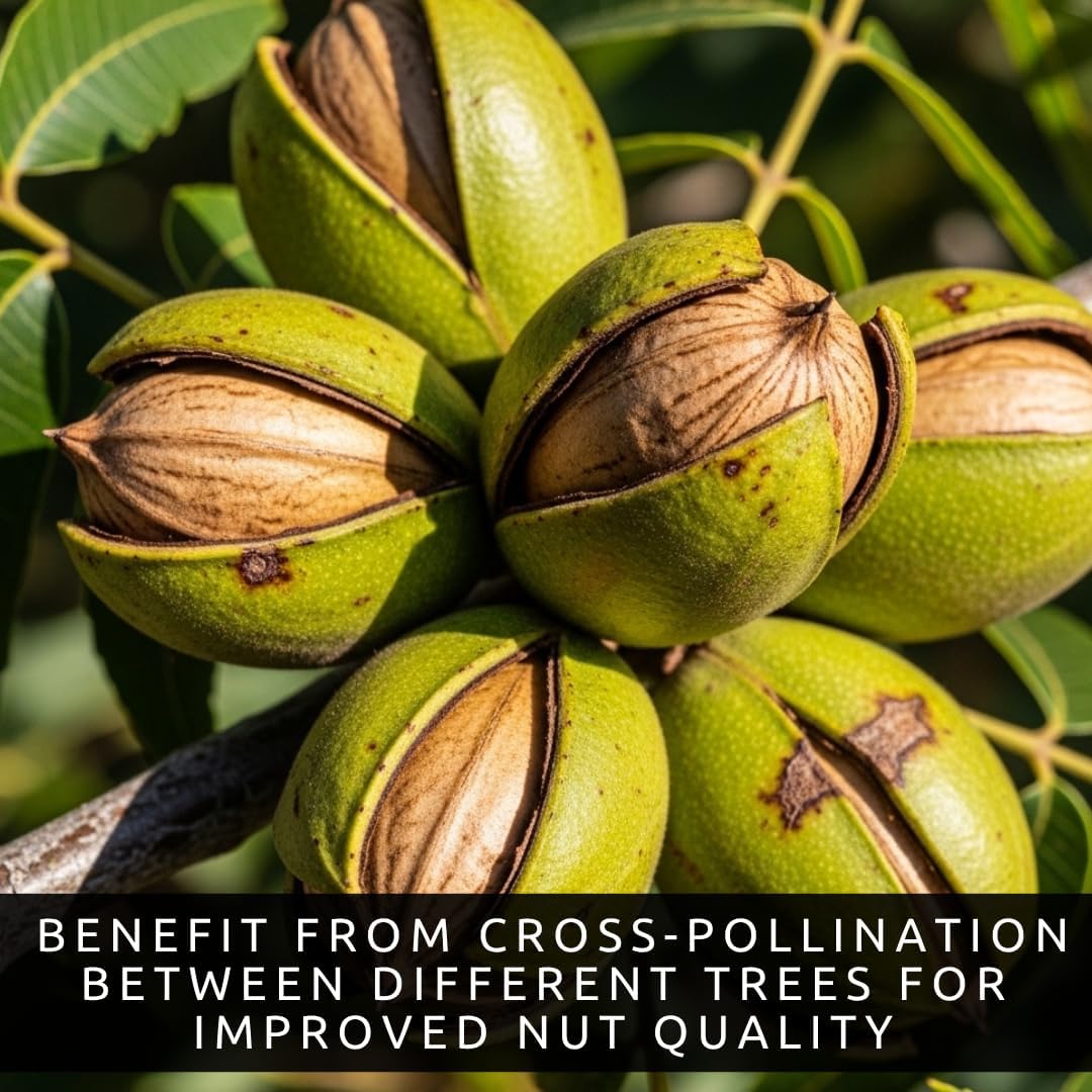 3 Live Northern Pecan Trees for Growing – Hardy Carya illinoinensis Nut Trees – Fast Growing Shade Trees with Edible Pecans – Outdoor Fruit & Nut Bearing Plants