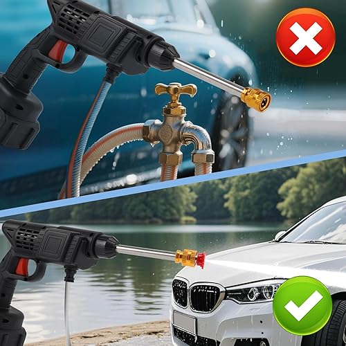 Miniatura 4 de Topteng Power Blaster Plus Lavadora a Presión Inalámbrica Portátil Eléctrica Pistola de Pulverización de Agua de Alta Presión y Manguera Herramienta