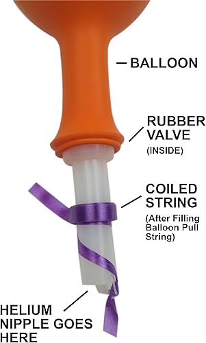 Miniatura 2 de Válvulas de globo Partyartist - Válvulas de globo autosellables, accesorios de globo, gas de helio más látex tanque de helio, sello de seguridad