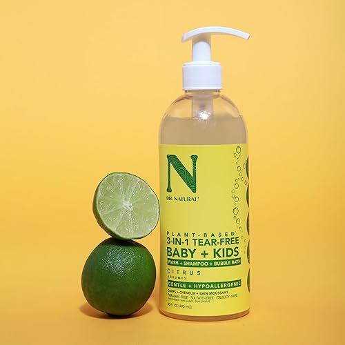 Miniatura 8 de Dr. Natural Jabón para niños 3 en 1 sin lágrimas Baby Plus - Jabón y champú de pies a cabeza - Gel de baño hidratante para piel sensible - Cítricos