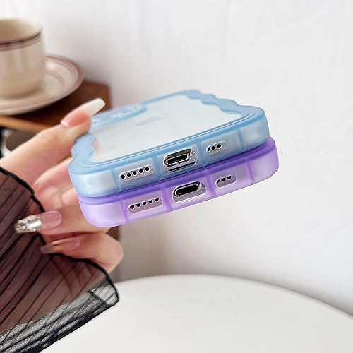 Miniatura 6 de Caseative Funda para iPhone 12 Pro, marco ondulado rizado de color liso, transparente, suave, compatible con iPhone (morado, iPhone 12 Pro)