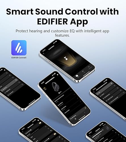 Miniatura 9 de Edifier W820NB Plus Gen 2 Auriculares inalámbricos sobre la oreja con cancelación de ruido, -49 dB ANC, audio LDAC de alta resolución, 88H