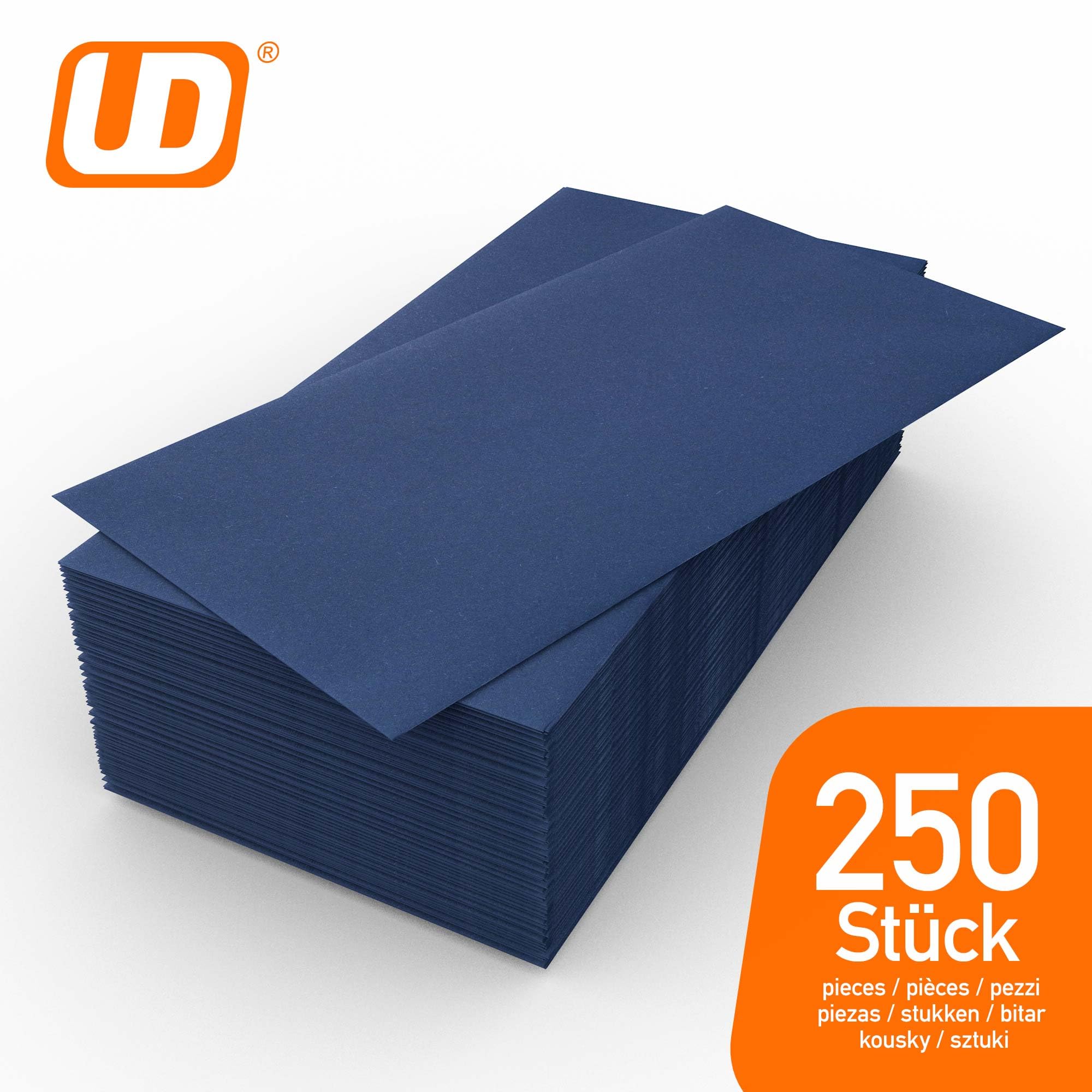 umschlag-Discount - 250 Envelopes DIN Long 220 mm x 110 mm, Azure Blue, Royal Blue, Dark Blue, Peel and Seal - Image 4