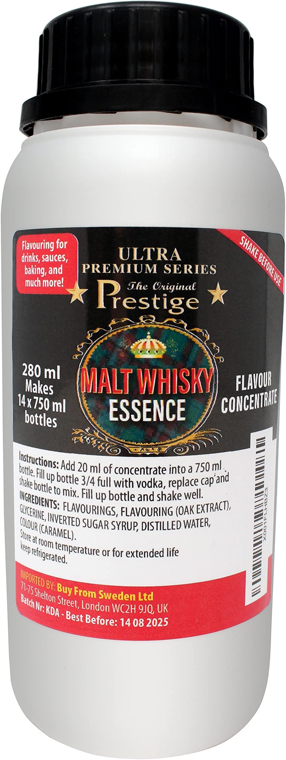 The Original Prestige - Up Malt Flavouring Essence Concentrate 280 ml – Add 20 ml into 750 ml – For Drinks and Beverages Mixers, HomeBrewing and More