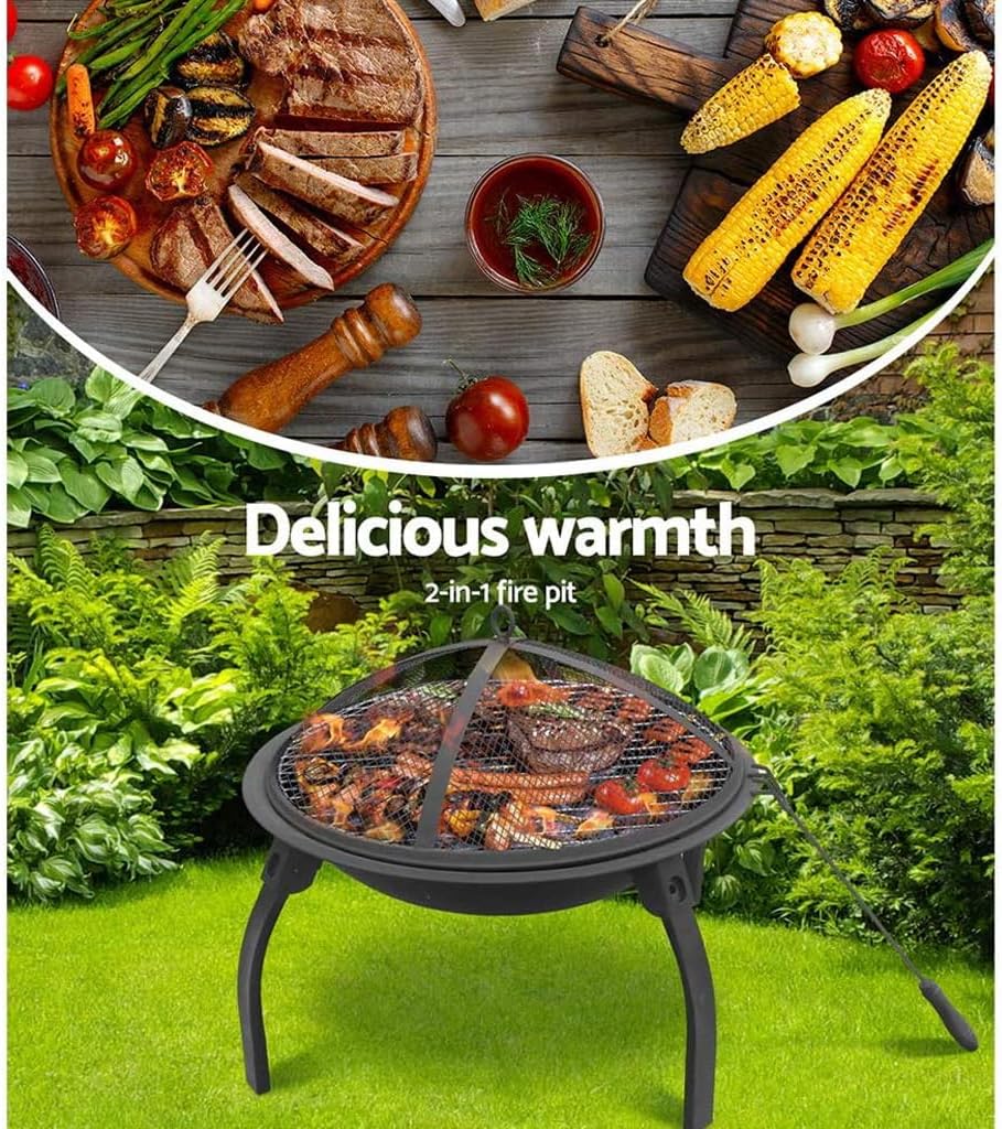Camping Grill Fire Pit Grill, Foldable Legs Barbecue Grill, Barbecue Oven for Outdoor Courtyard Picnic Camping Tailgating Outdoor Grill