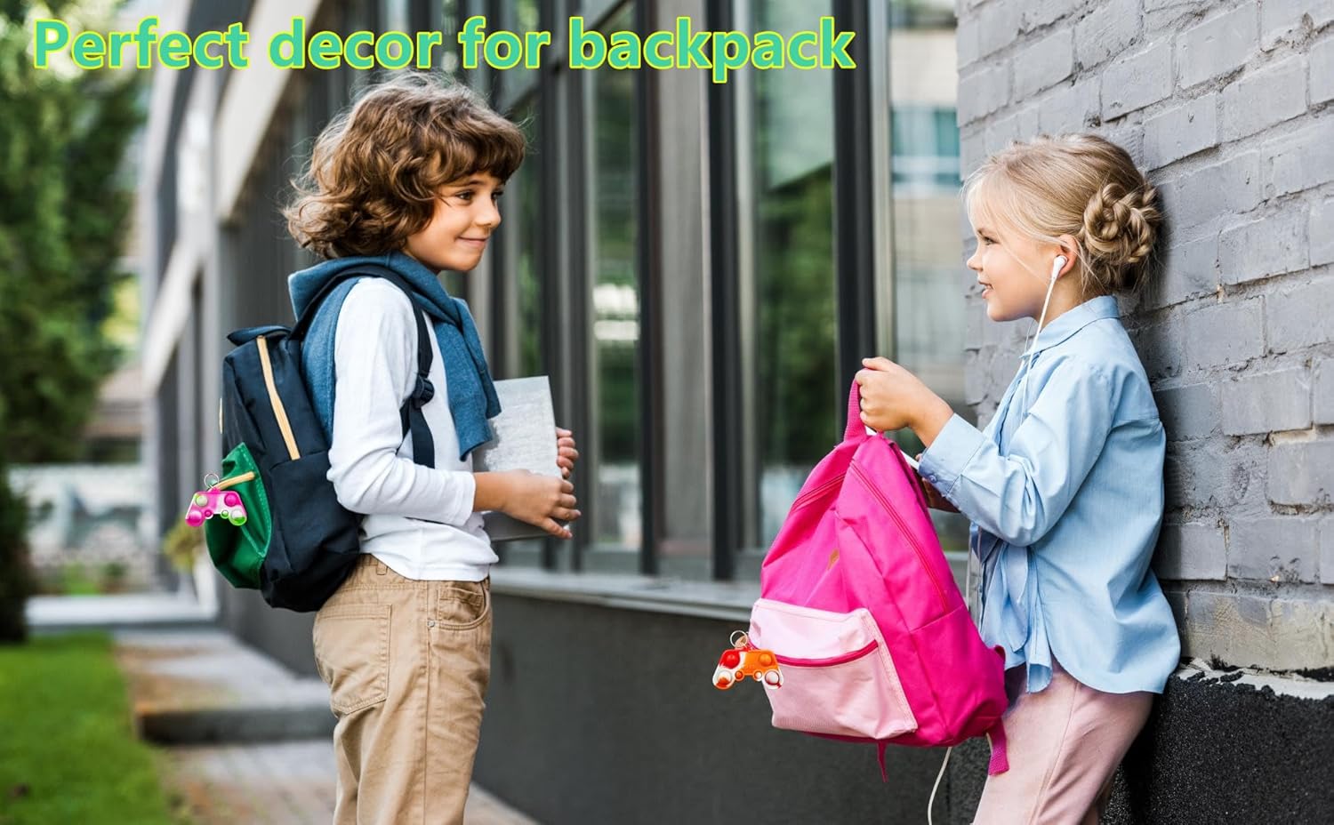 100 Packs Bulk Game Controller Backpack Mini pop Fidget Keychain,Birthday Party Favors,summer Students Bubble Prize for boy and Little Girl,Kids gifts