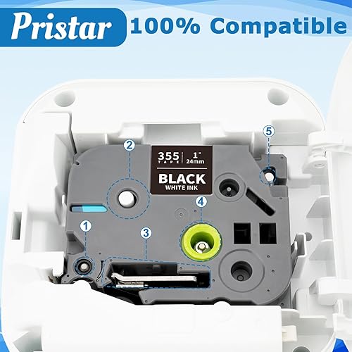 Vista 28 de Pristar Paquete de 3 cintas de etiquetas de 0.35 pulgadas compatibles con Brother TZe-221 TZ-221 TZe TZ Cinta blanca laminada de 0.354 in 0.35 Negro