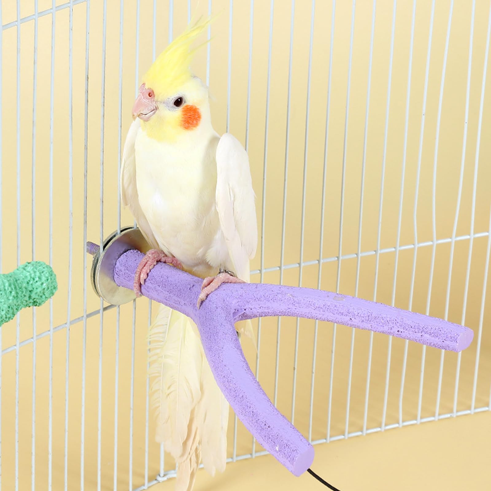 Lot de 5 perchoirs pour oiseaux, bâtons de meulage en calcium pour perroquet, balançoire, tondeuse à pattes pour perruches, calopsittes, petits oiseaux