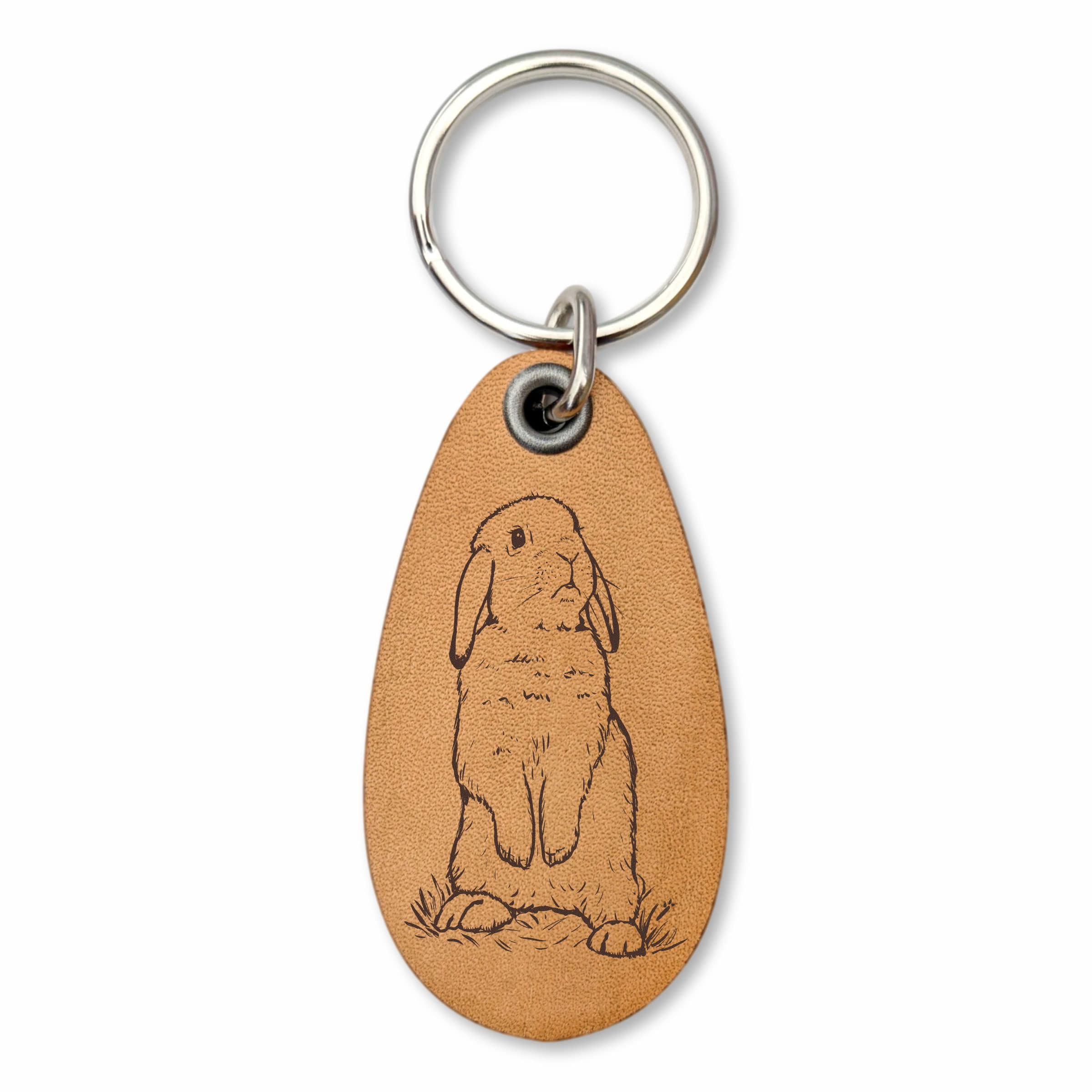 Amazon.com: ForLeatherMore - Rabbit - Bunny - Genuine Leather Keychain ...