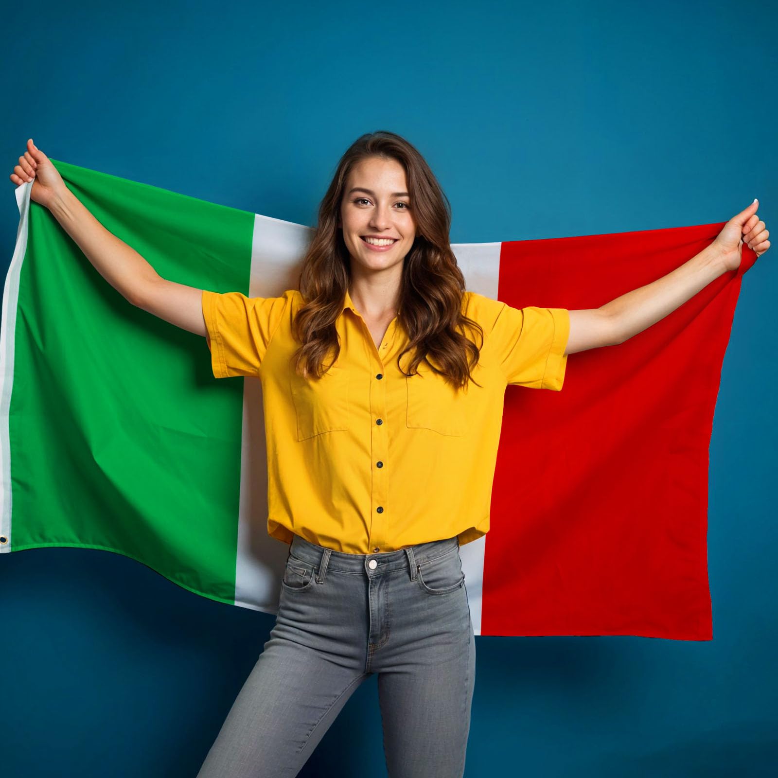 Aricona Bandiera Italia 90x150cm poliestere con occhielli in ottone resistente alle intemperie