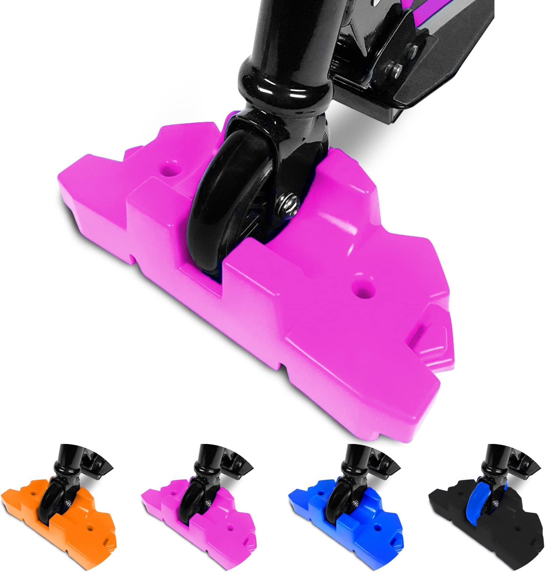 50 Strong Scooter Stand - Fits Most Scooters - Interlocking Offset Extra Stable Base - Pink