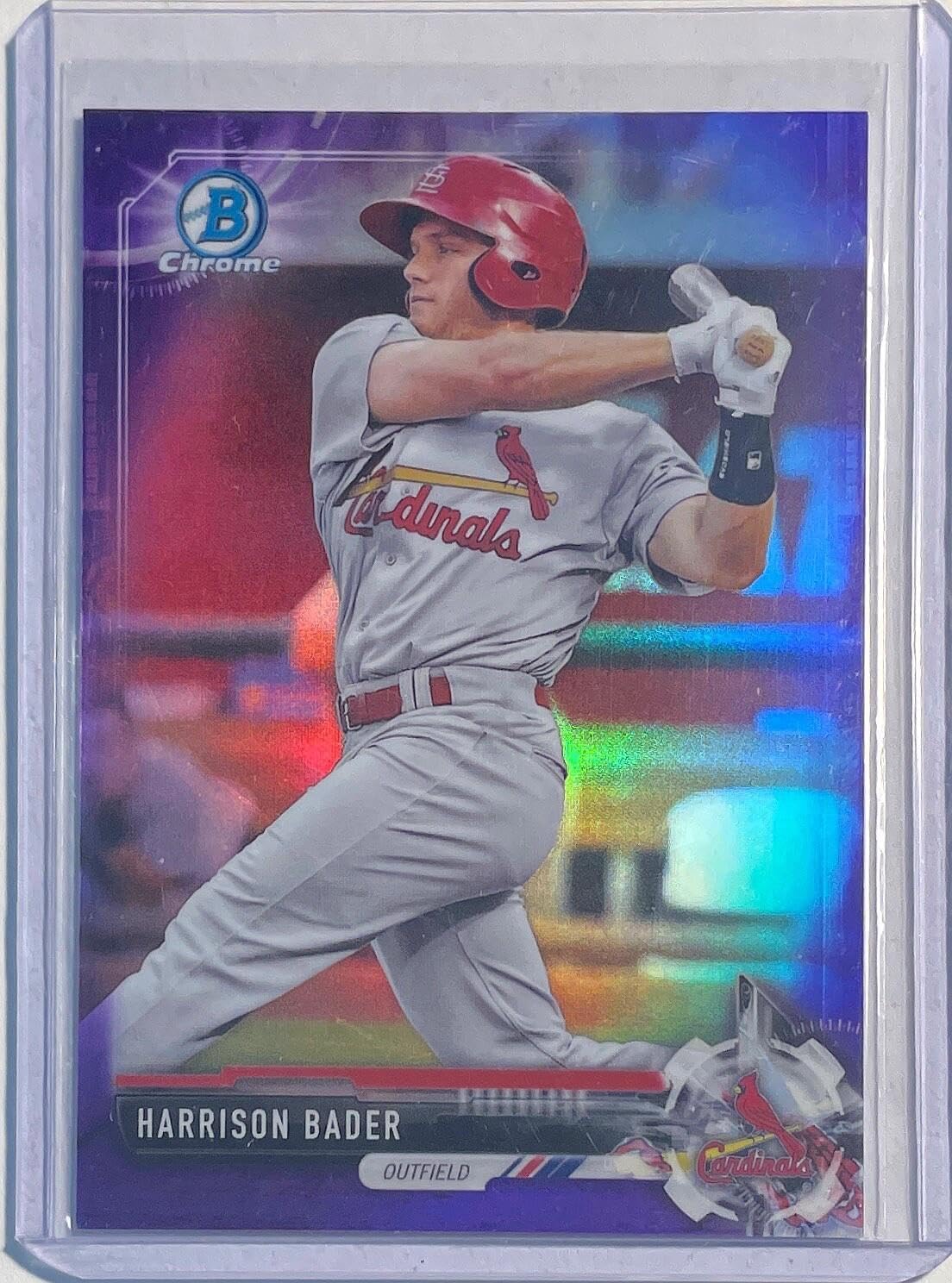 Harrison Bader 2017 Bowman Chrome Prospect Refractor #d 132/250 - Baseball Cards
