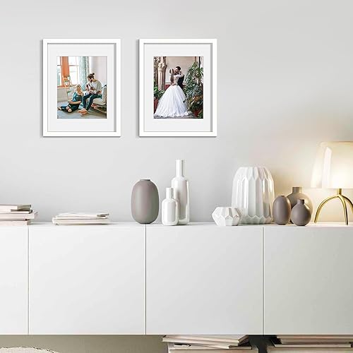 Miniatura 2 de ENJOYBASICS Portarretratos de 11 x 14 pulgadas, póster de 8 x 10 pulgadas con paspartú o de 11 x 14 pulgadas sin paspartú, marcos de fotos para