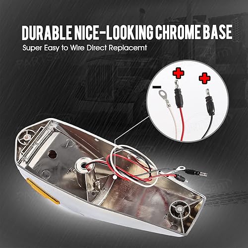 Miniatura 5 de Partsam 5 piezas de repuesto para Kenworth - Luces marcadoras cuadradas de cabina de 48 LED, luz LED ámbar de línea plana con carcasa de plástico