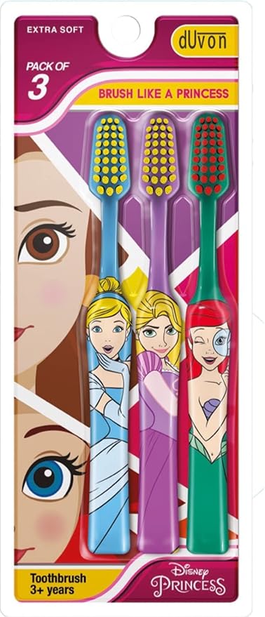 Duvon - Disney Princess Kids Toothbrush 3 pack
