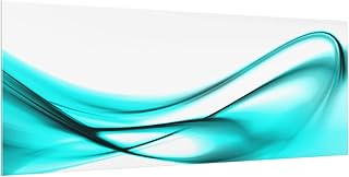 Bilderwelten Paraschizzi in Vetro - Turquoise Design - Panoramico, Paraschizzi Cucina Pannello paraschizzi Cucina paraspruzzi per Piano Cottura Pannello per Parete Cucina, Misura (AxL): 40cm x 100cm