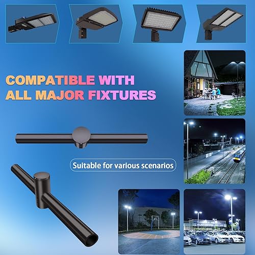 Vista 69 de ledmo Luz LED de estacionamiento de 300 W, 36000 lúmenes, 5000 K, ajustable, ajuste deslizante, iluminación de seguridad con fotocélula