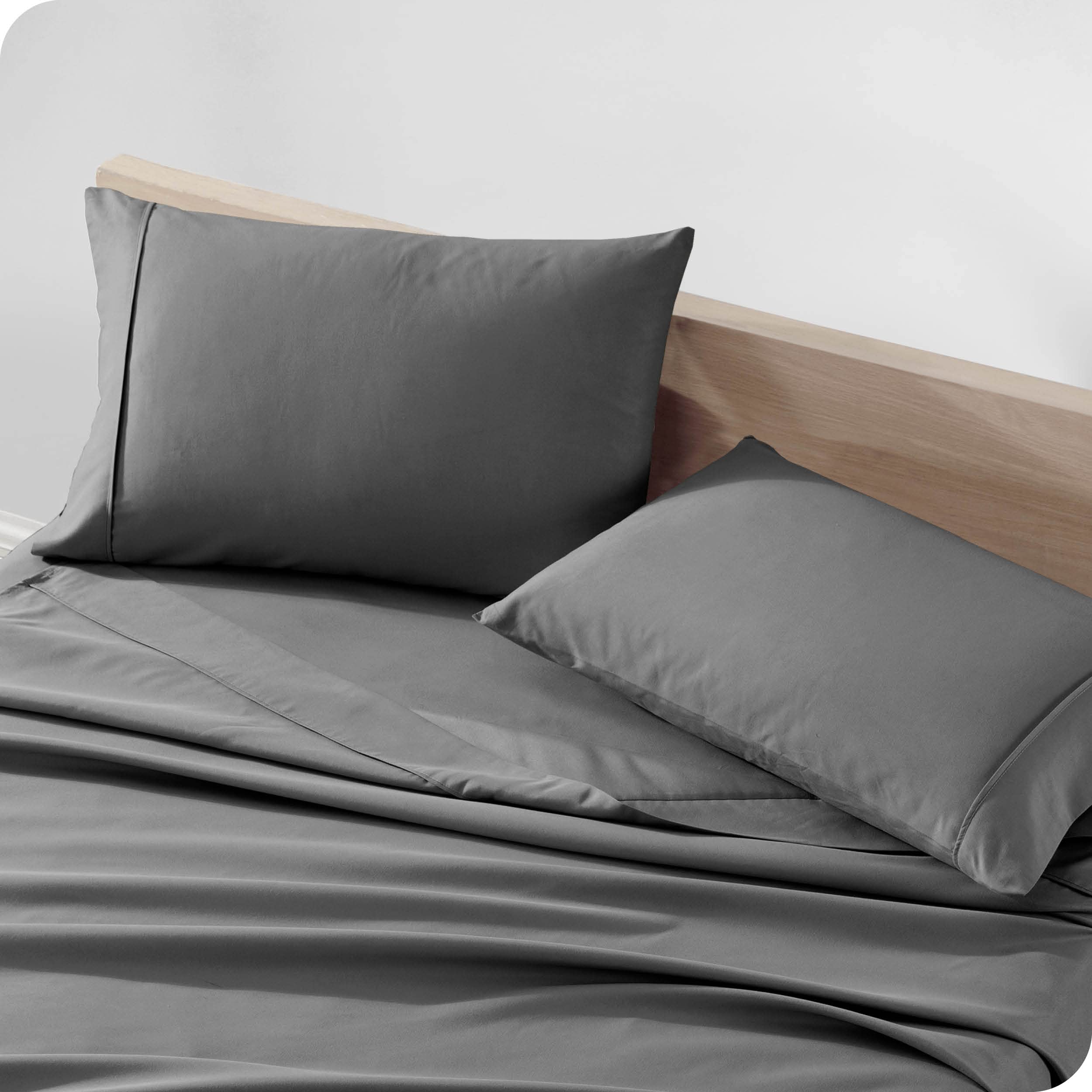 Ivy Union Microfiber Pillowcases - Breathable & Soft - Set of 2 (Standard, Grey)