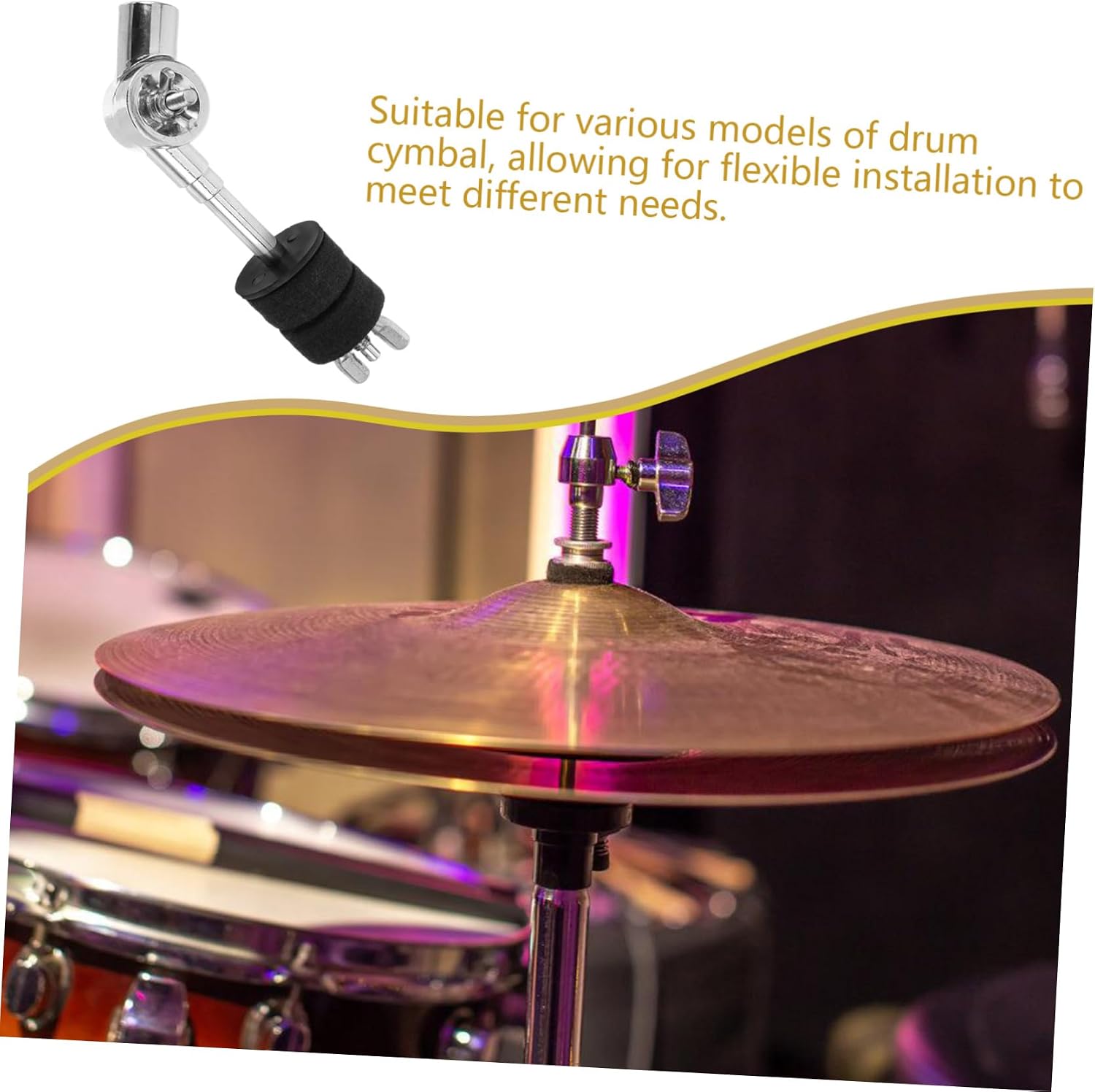 Cymbal Boom Arm Connector Drum Cymbal Holder for Drum Kit Accessory Lightweight and Durable Cymbal Stacking Attachment Easy Installation for Versatile Drum Setups