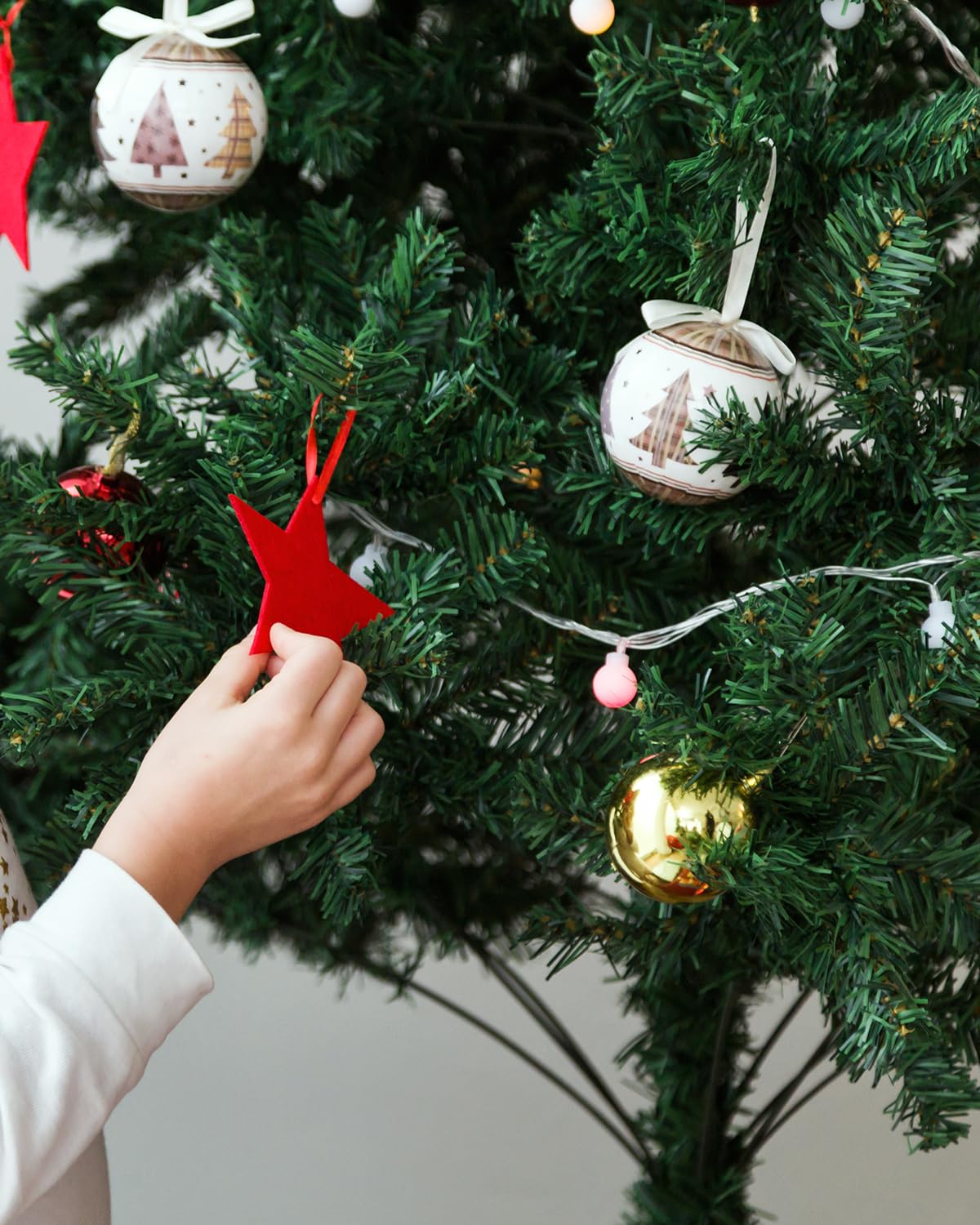 MURIS Árbol de Navidad Artificial, Altura de 210 cm, Estructura Desmontable, Ramas Abatibles, Soporte Metálico Plegable, MRS-ZW001-210
