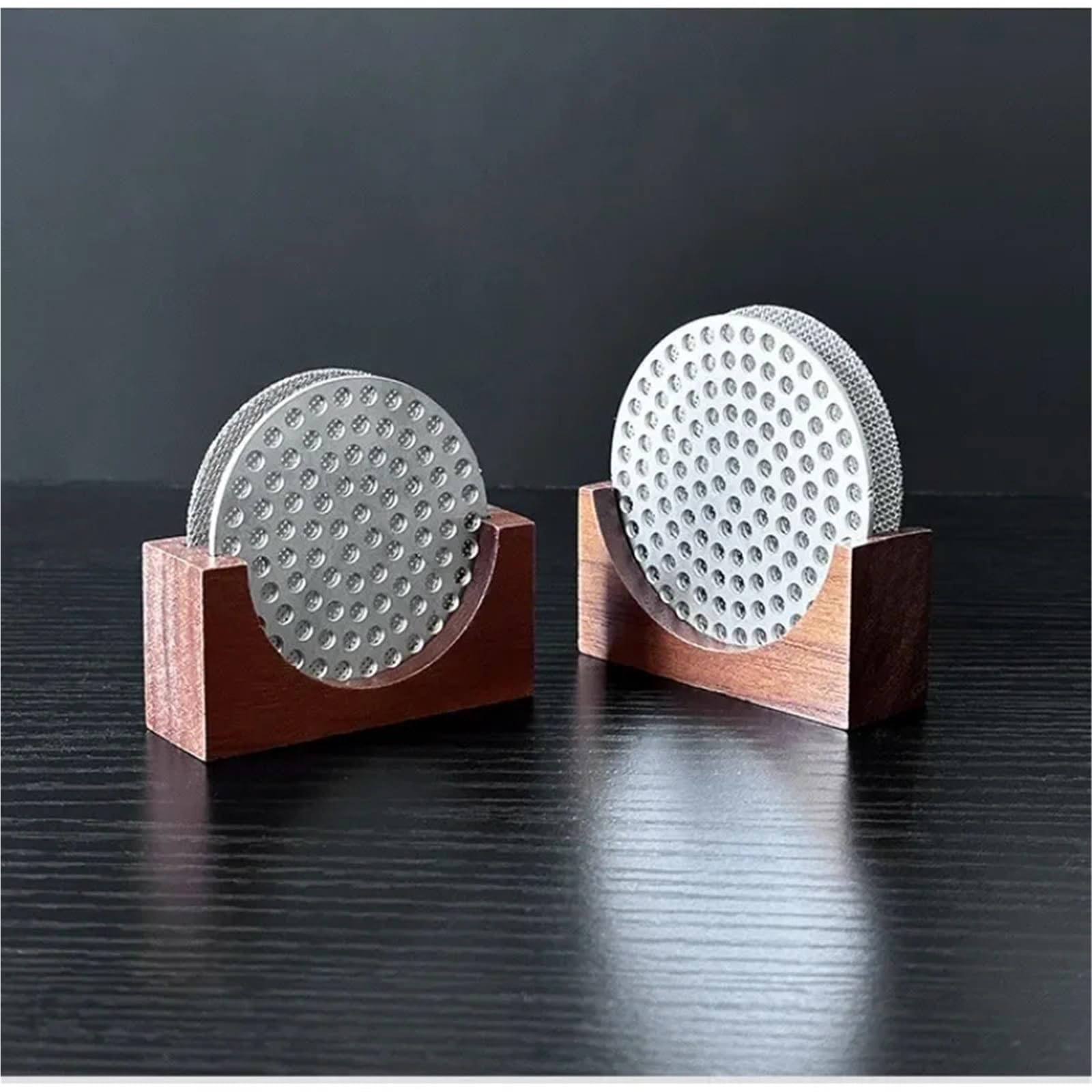 Kaffeefilter-Halter 2 stücke 51MM 58MM Espresso Kaffee Filter Bildschirm Halter Holz Ständer Puck Bildschirm Halter Universal Filter Lagerung Rack(58mm)
