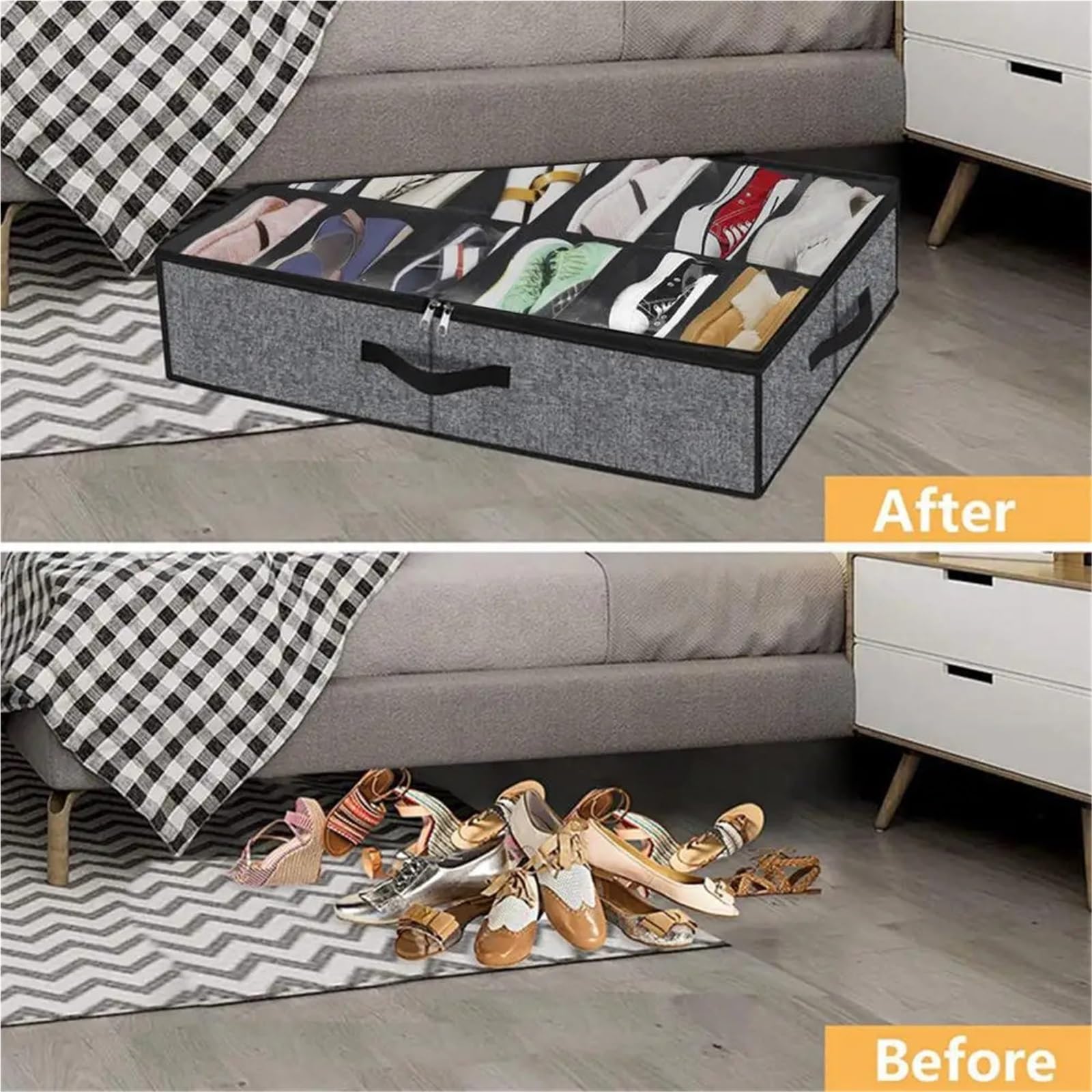Organizzatore Di Scarpe Sotto Il Letto Scatola porta scarpe estraibile da 2 pezzi Contenitore porta scarpe salvaspazio for scatola porta scarpe sotto il letto for camera da letto Per Risparmiare Spazi