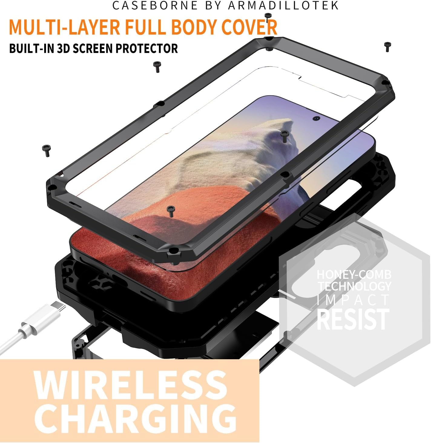 Lunivop for Samsung Galaxy S25 Case 2025 Metal Hard Phone Case para with Screen Protection and Slide Camera Cover Heavy Duty Military Grade [Note The Fingerprints Don't Work] Black