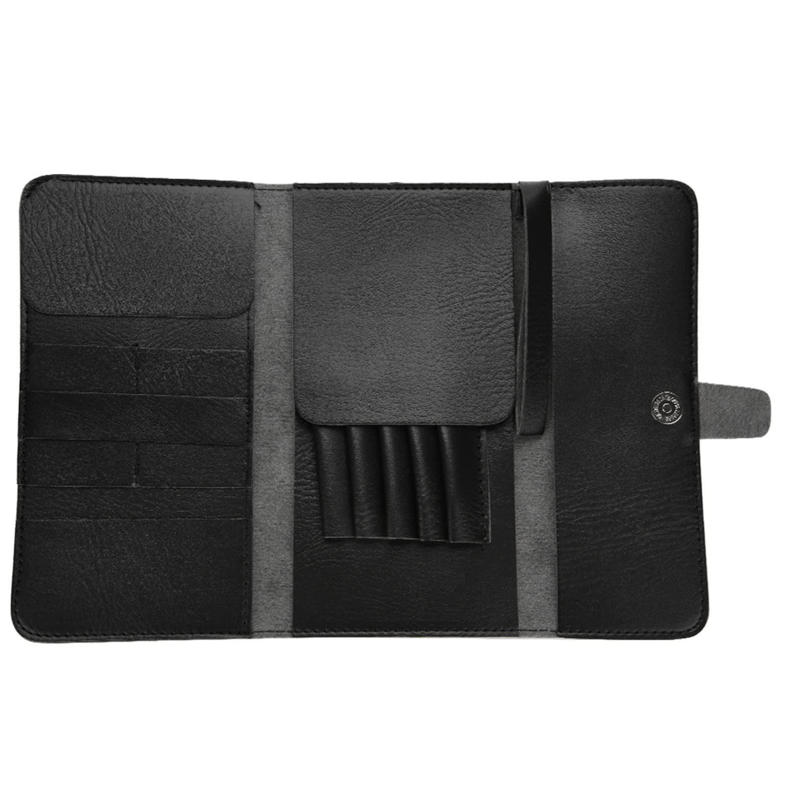 Wisecoco Bolsa para Guardar Herramientas de Peluquería, Bolsa de Tijeras de Peluquería de Cuero Profesional, Multifuncionales Portátiles Tijeras Peine Estuche de Almacenamiento, para Peluqueros(Negro)