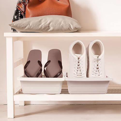 Miniatura 6 de Cabilock Gabinete de almacenamiento de zapatos de entrada, 2 piezas, organizador de zapatos, estante multifuncional para almacenamiento de zapatos,