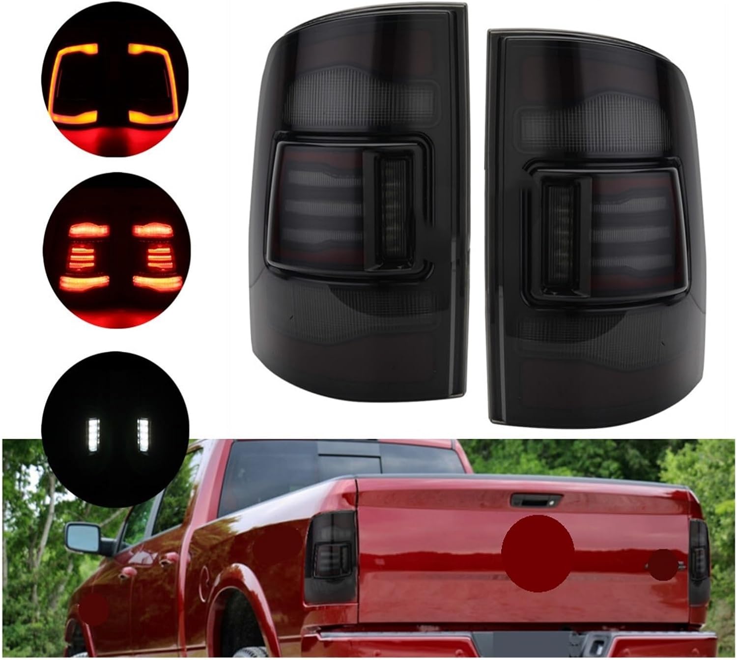 Tail Lights Compatible With Dodge Ram 1500 2500 2009-2018 LED Rear Lamp Turn Signal Light Stop Brake Lamp Driving Lamps Car Accessories