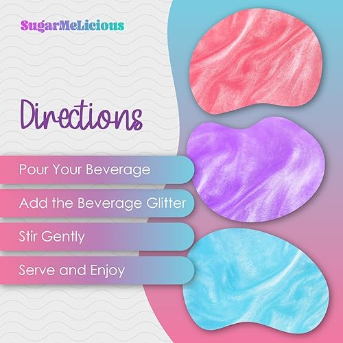 Miniatura 3 de SugarMeLicious Purpurina para bebidas, purpurina comestible para vino, cócteles, champán, bebidas y bebidas, 100% comestible y de grado alimenticio