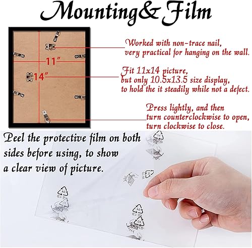 Miniatura 5 de Juego de 3 portarretratos negros de 11 x 14 pulgadas, marco transparente alto para collage de fotos de 11 x 14 pulgadas, lienzo tamaño póster,