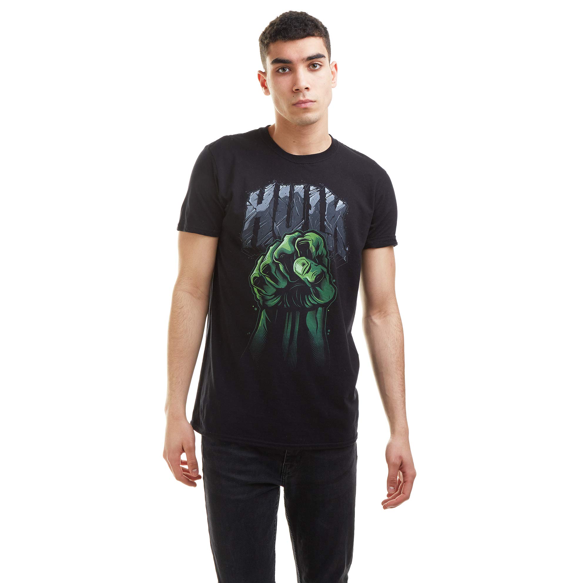 Marvel Men's Hulk Fist T Shirt, Black, XL UK