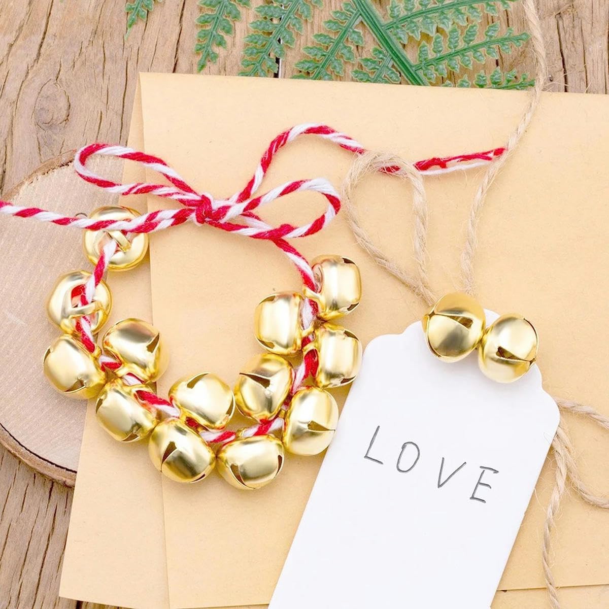 Campanas navideñas de 20/30 mm, Campanas Doradas para decoración de árboles de Navidad, Adornos de Campanas de Metal para Bricolaje, Campanas de 30 mm, 100 Piezas