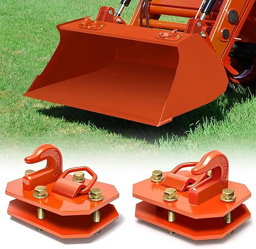Miniatura 8 de Paquete de 2 ganchos de cubo de tractor de 38 pulgadas con anillo en D, máximo 15,000 libras de acero forjado de grado 70, gancho de agarre para