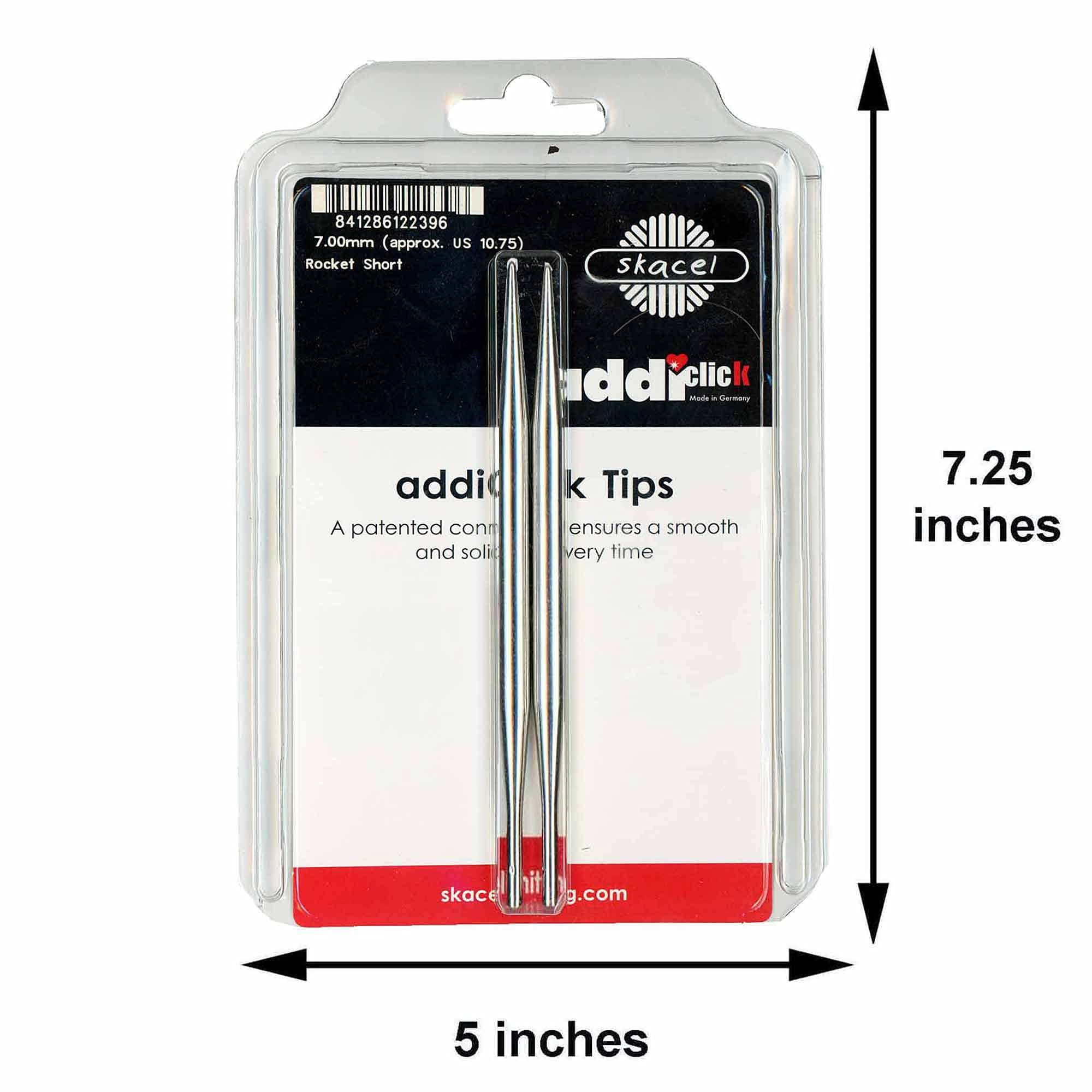 Addi Bundle: Click Spitze lange Spitze Ersatz Spitze Paar + 10 artsiga Crafts Maschenmarkierer, Messing, Size-US-04-(3.50mm)