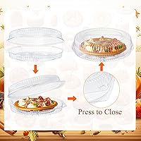 Vista 4 de Soaoo 100 recipientes de plástico desechables de 9 pulgadas con tapa, hermético, a prueba de fugas y apilable, recipientes para flan con tapas