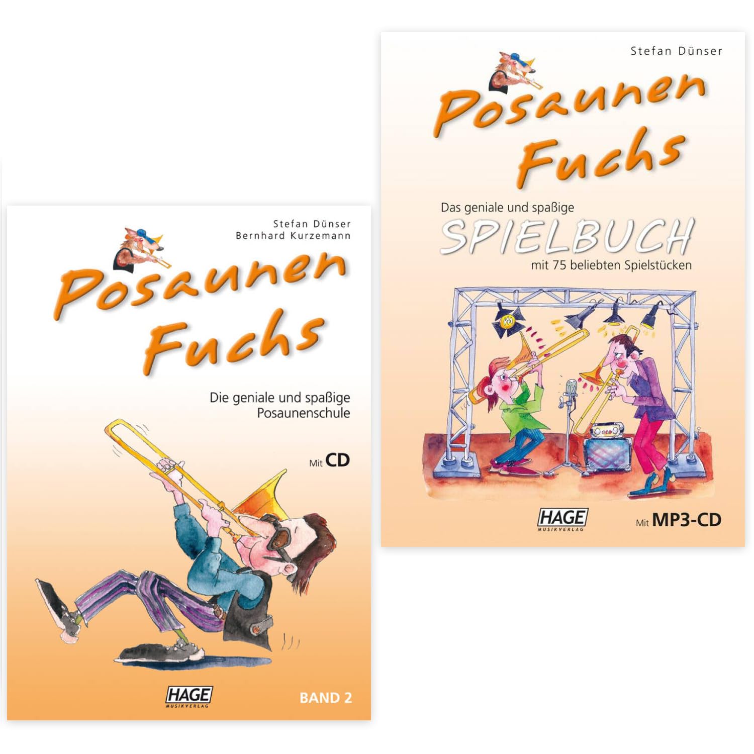 Posaunen Fuchs Band 2 und Spielbuch (EH3812, EH3810, 9783866260825, 9783866264021) + Poliertuch aus Mikrofaser (Starterset)