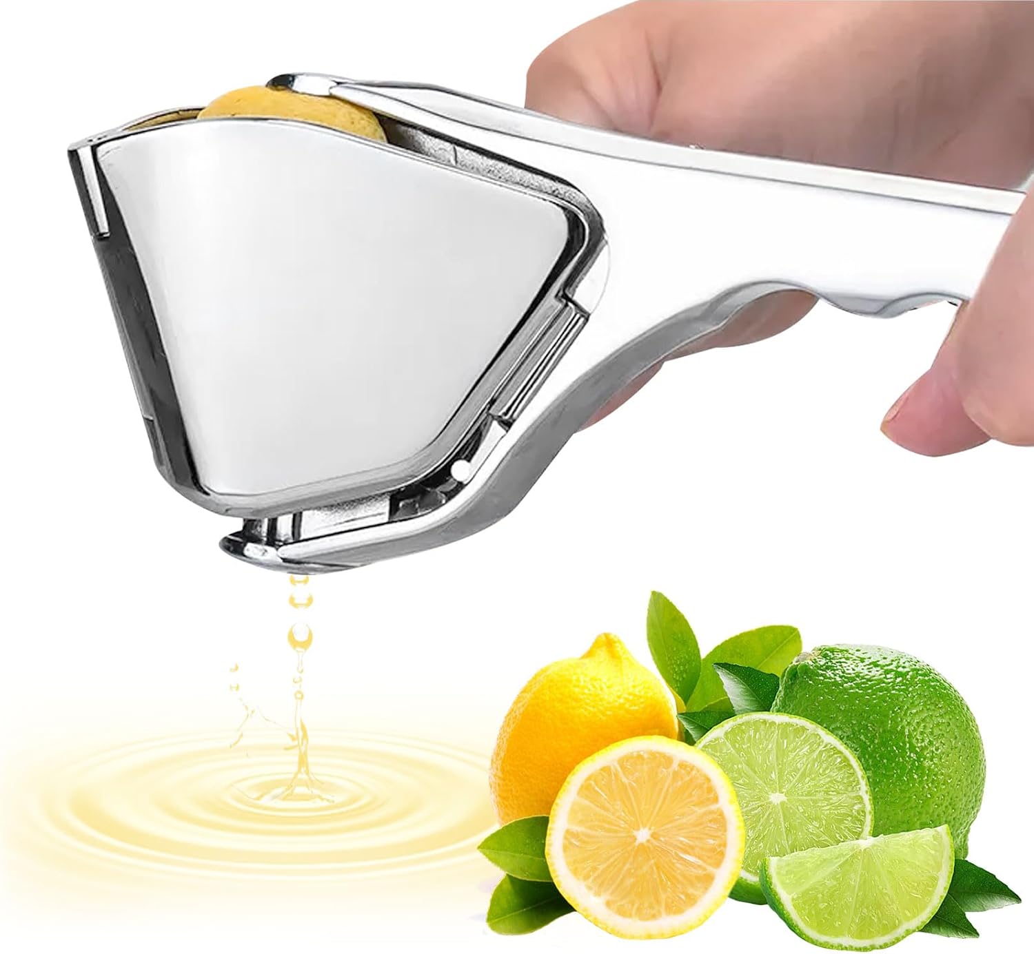 Premium metalowa wyciskarka do cytrusów, metalowa wyciskarka do cytryn, wyciskarka do limonek ze stali nierdzewnej, ręczna wyciskarka do soku dla znacznie większej wydajności wyciskania soku