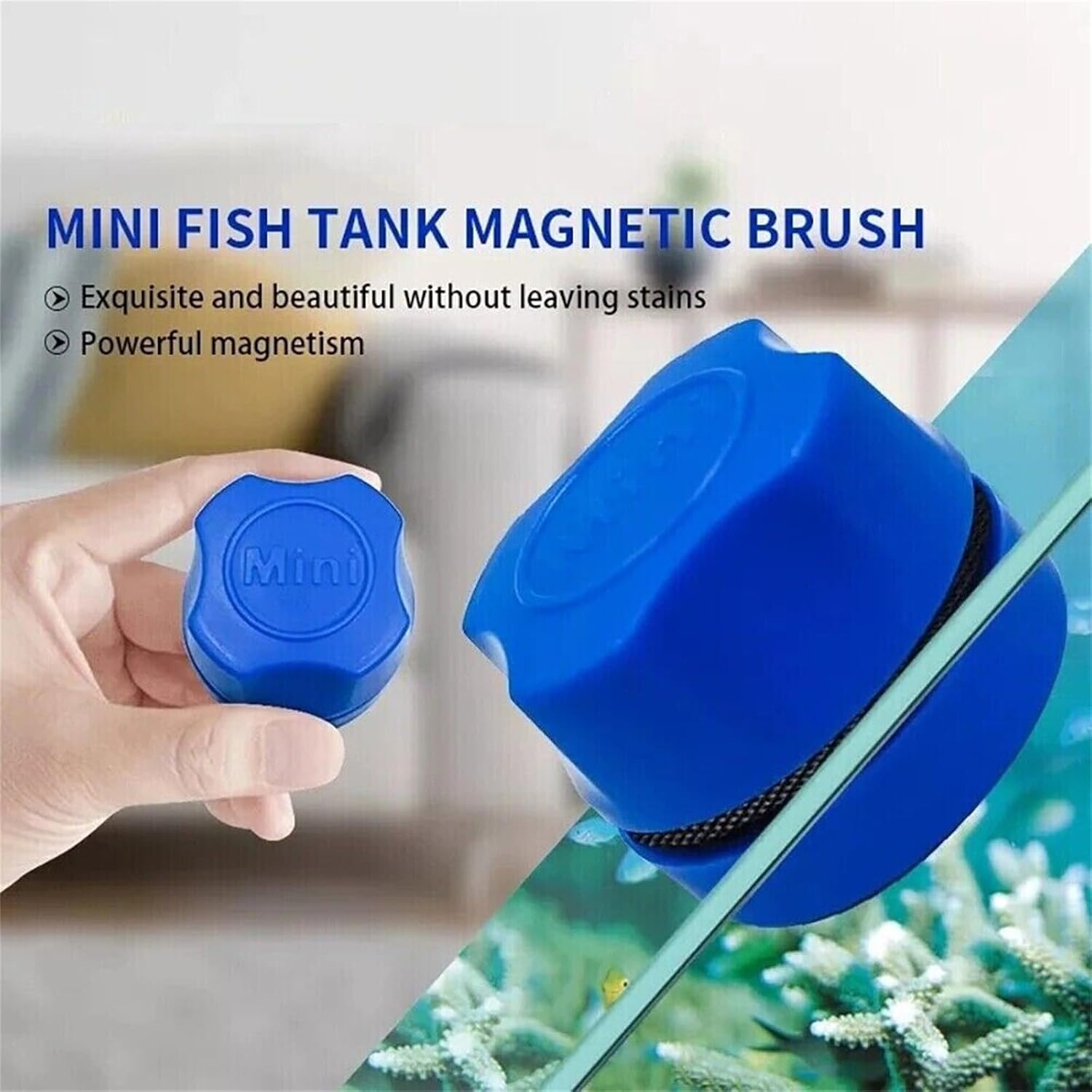 Aquarium Magnetic Brush Cleaning Tool Mini Cleaner Brush Scrubber Brush for Fish Tank Glass Cleaning Accessory image 2