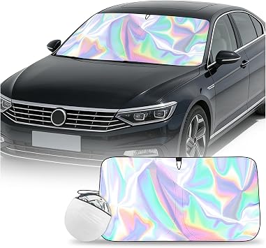 59"31" Car Windshield Sun Shade Foldable, Laser Reflective