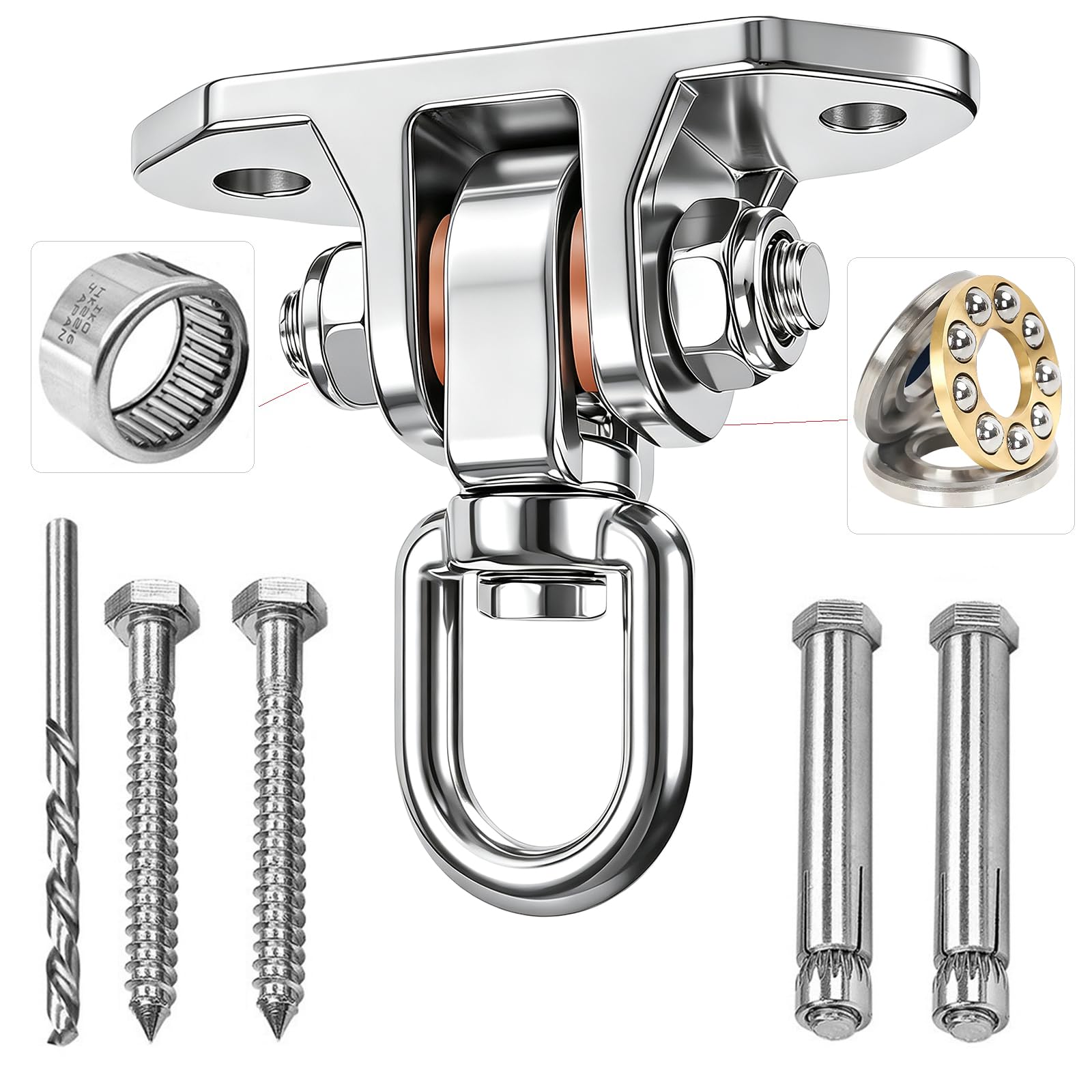 Yyiwhmy 304 Stainless Steel Heavy Duty Swing Hangers, 180° +360° Rotatable