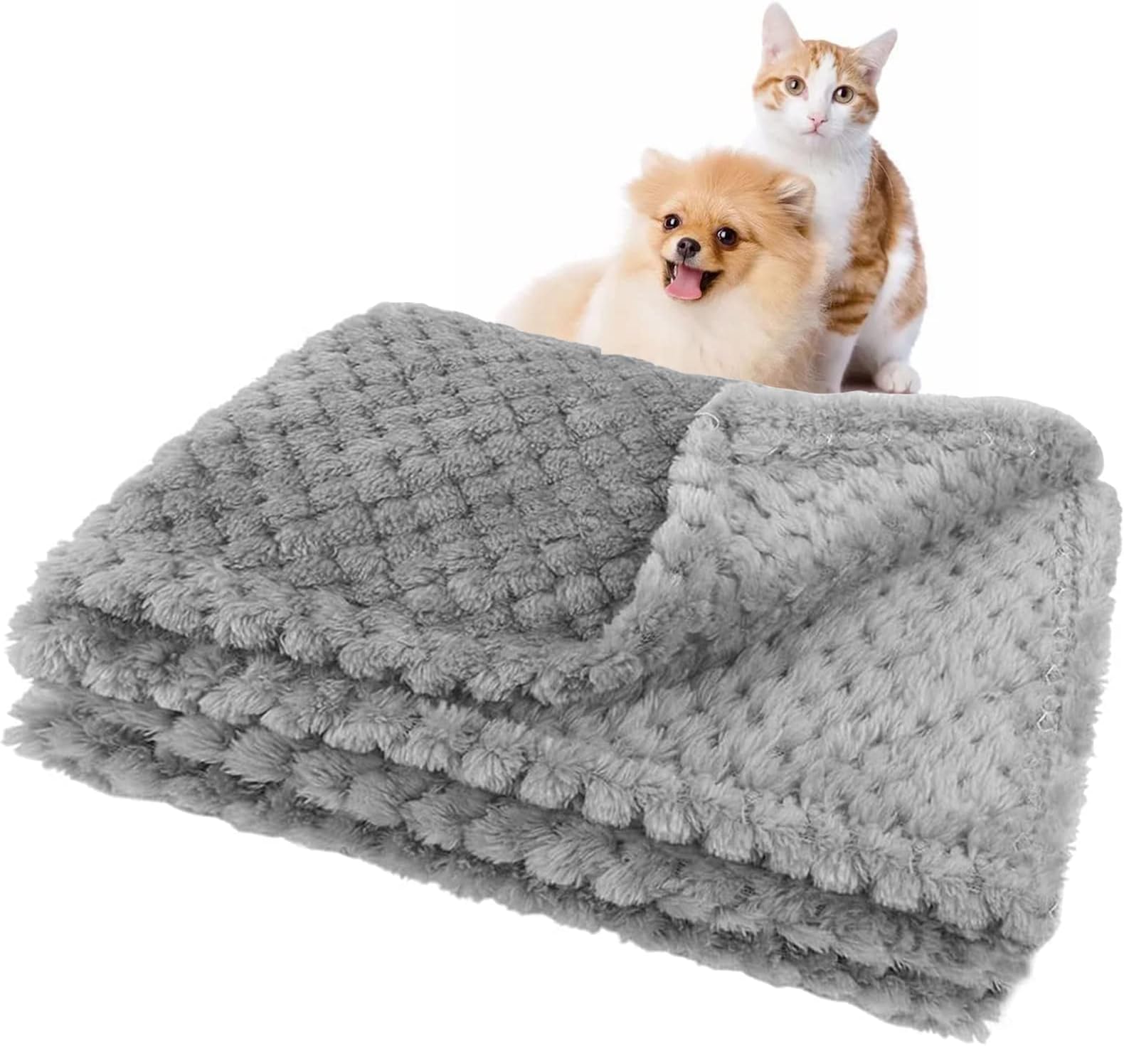 Medo Small Blanket Fuzzy Flannel Washable Soft Warm Pet Bed Cover Blanket for Small Dog Cats Puppy(45x65cm,Gray)