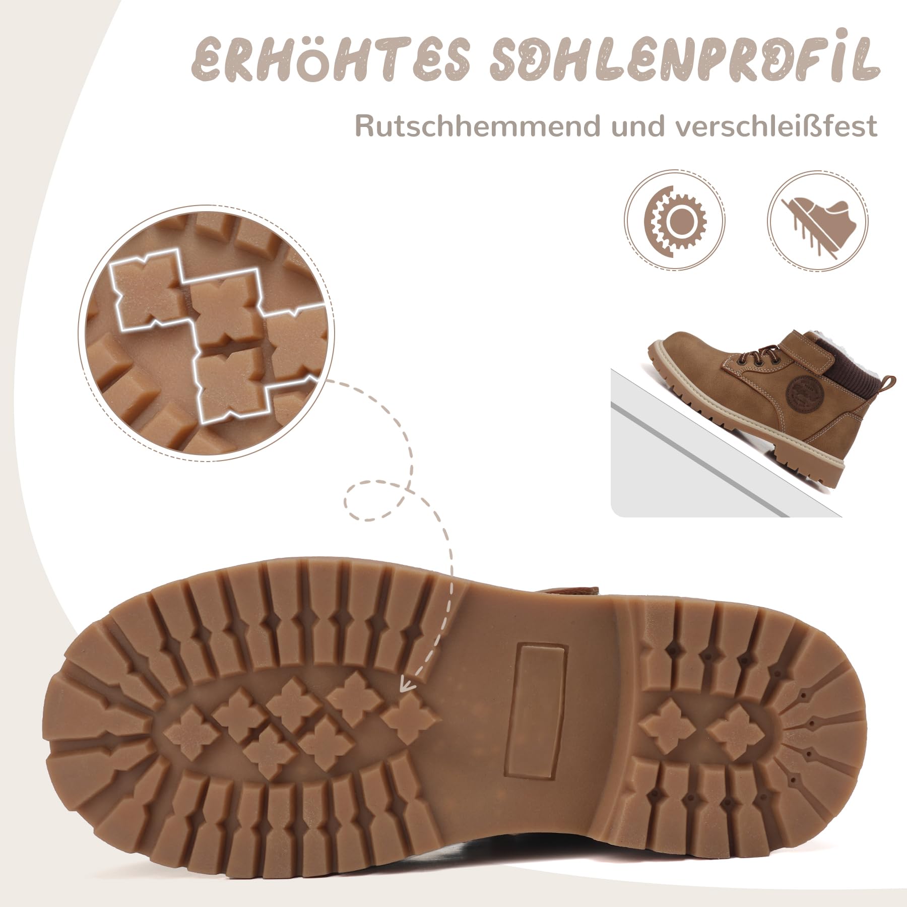 Kinder Winterstiefel Gefüttert Winterschuhe Rutschfest Mädchen Jungen Schneestiefel